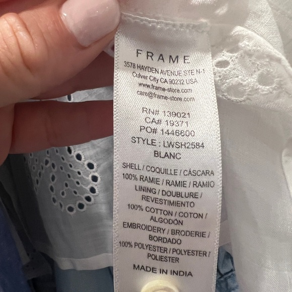 Frame eyelet blouse size L - Picture 2 of 2